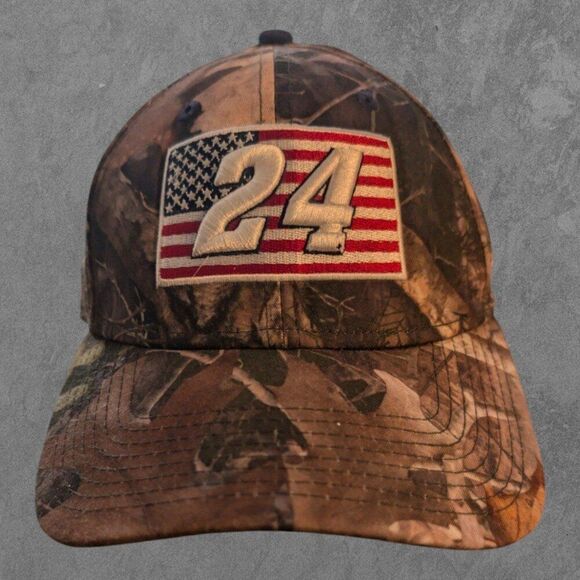 Y2K Camouflage NASCAR Hat Hunting Gorpcore Strapback Jeff Gordon - Picture 1 of 8